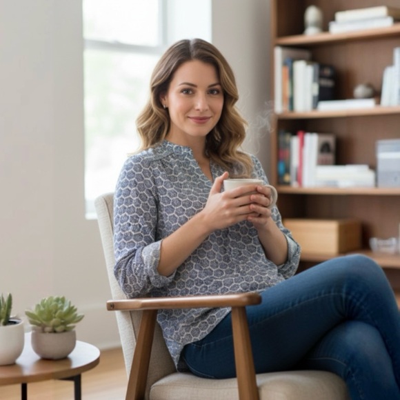 Halogen Geo Pattern Tunic - Picture 3 of 16